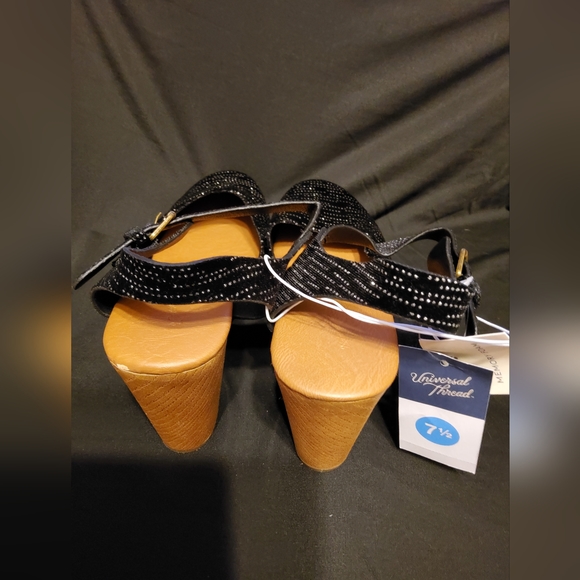 New Women's Marcia Jet Black and Silver heels - Picture 7 of 8